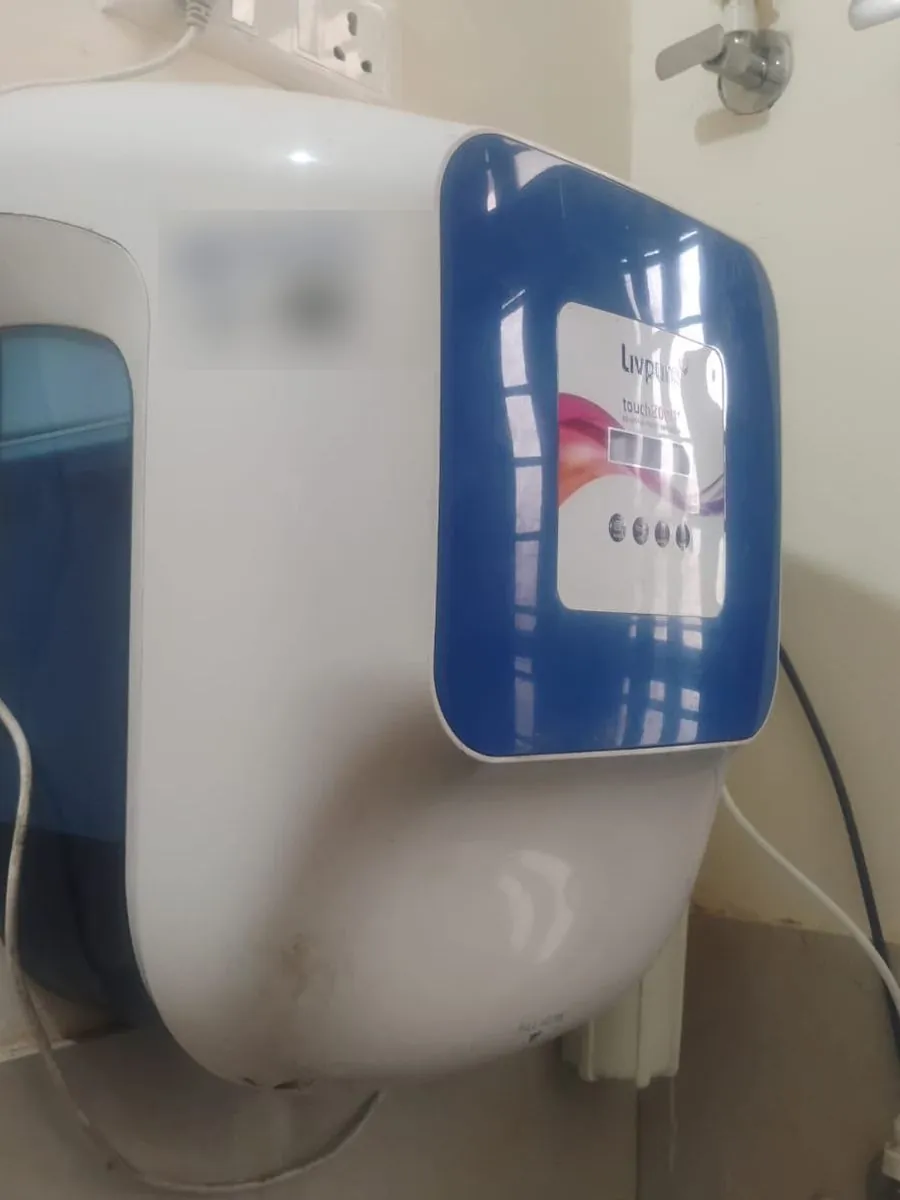 Livpure Touch 2000 in Domestic, Lucknow — Serviced and tagged with a QR sticker for the next due date.